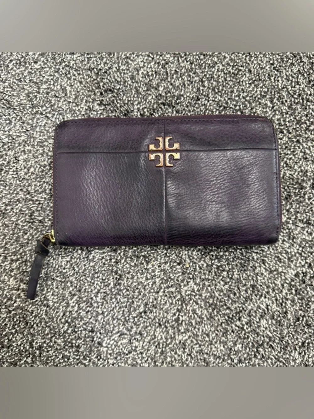 Tory Burch Ivy Zip Continental Wallet Nightshade Purple leather